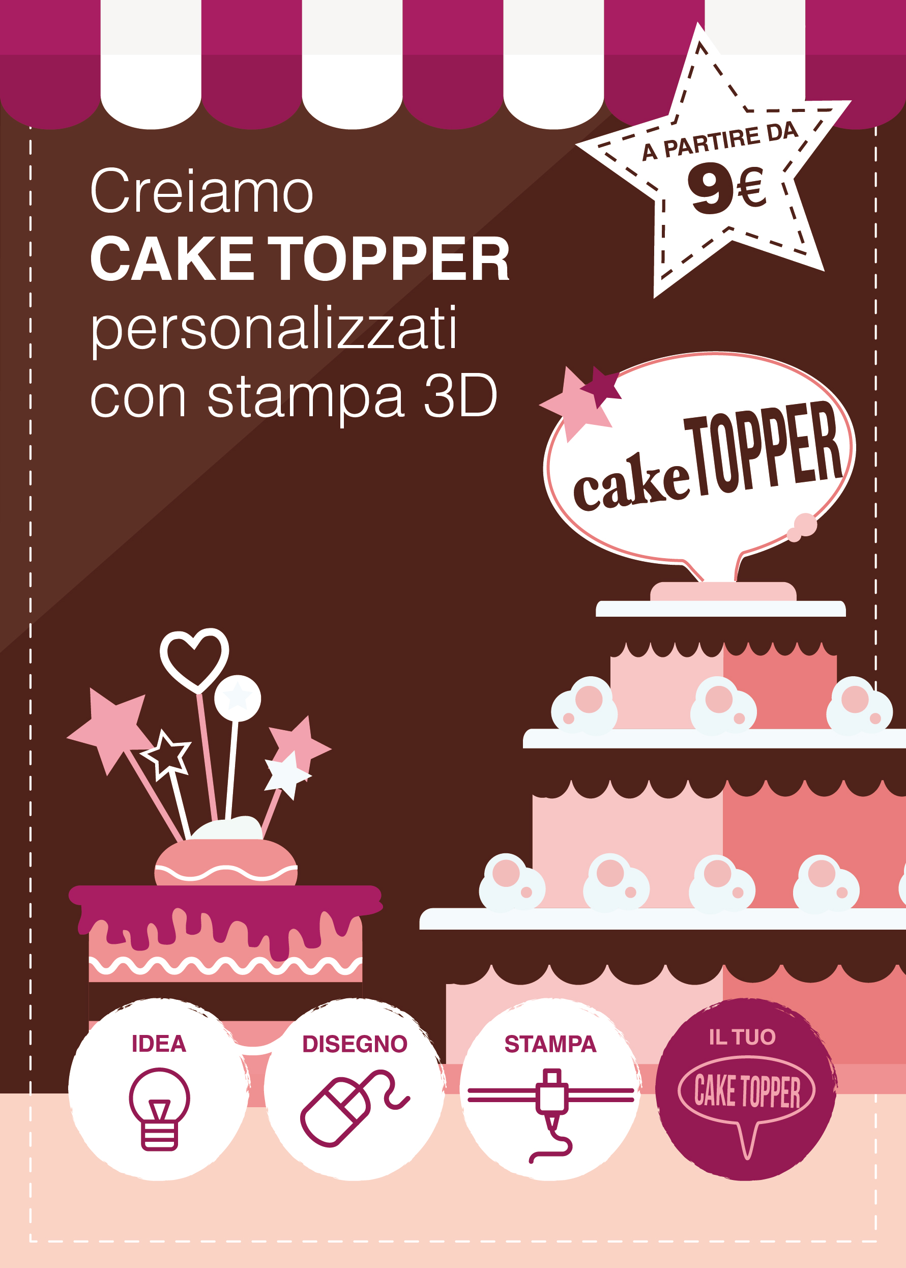 Cake topper personalizzati con stampa 3D